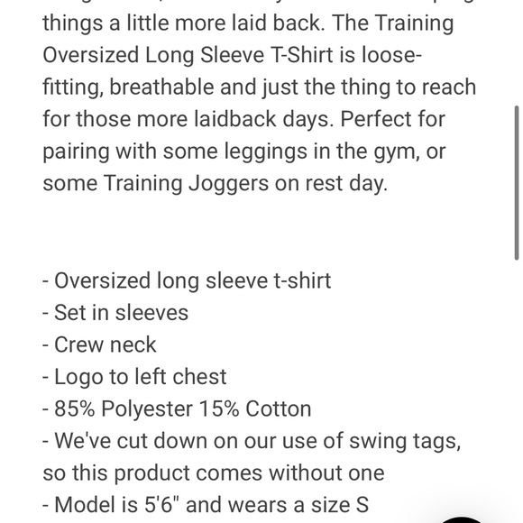 Long sleeve oversized training shirt - Picture 3 of 3